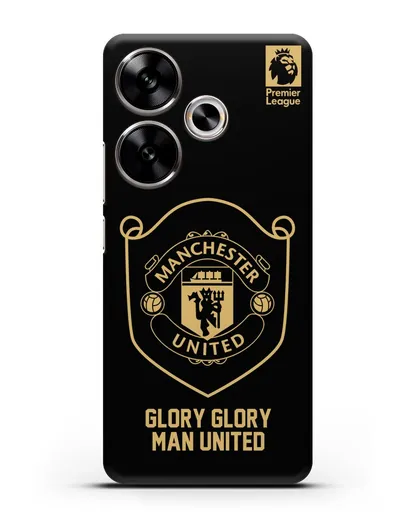 Чехол с золотым логотипом Manchester United с надписью GLORY, GLORY MAN UNITED силиконовый для Xiaomi Poco F6