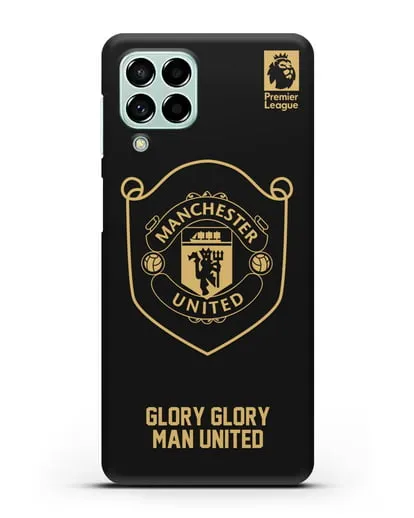 Чехол с золотым логотипом Manchester United с надписью GLORY, GLORY MAN UNITED силиконовый для Samsung Galaxy M53 [SM-M536]
