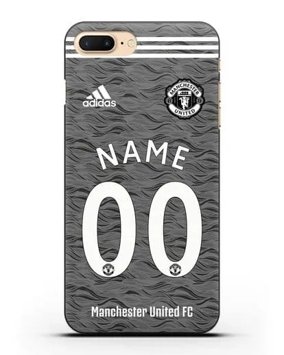Именной чехол ФК Манчестер Юнайтед с фамилией и номером (сезон 2020-2021) гостевая форма силиконовый для iPhone 7 Plus
