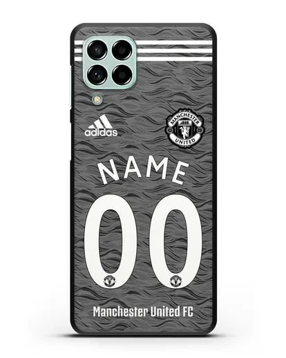 Именной чехол ФК Манчестер Юнайтед с фамилией и номером (сезон 2020-2021) гостевая форма силиконовый для Samsung Galaxy M53 [SM-M536]