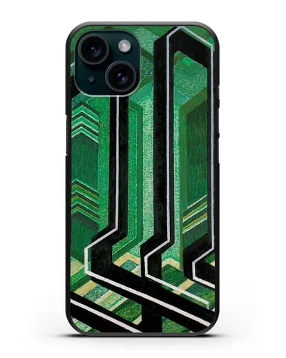 Чехол Диагональные плоскости (Купка Франтишек) силиконовый для iPhone 15