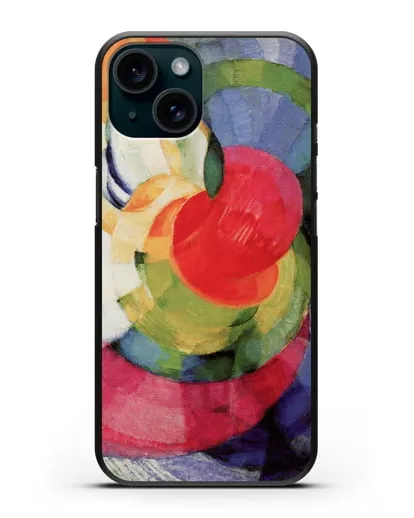 Чехол Диски Ньютона, этюд фуги в двух цветах (Купка Франтишек) силиконовый для iPhone 15