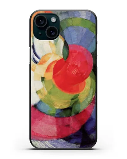 Чехол Диски Ньютона, этюд фуги в двух цветах (Купка Франтишек) силиконовый для iPhone 15 Plus