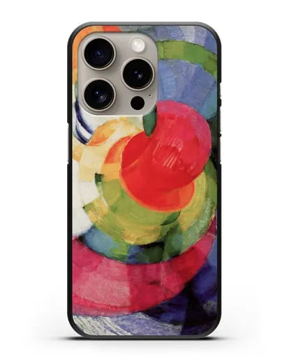 Чехол Диски Ньютона, этюд фуги в двух цветах (Купка Франтишек) силиконовый для iPhone 15 Pro