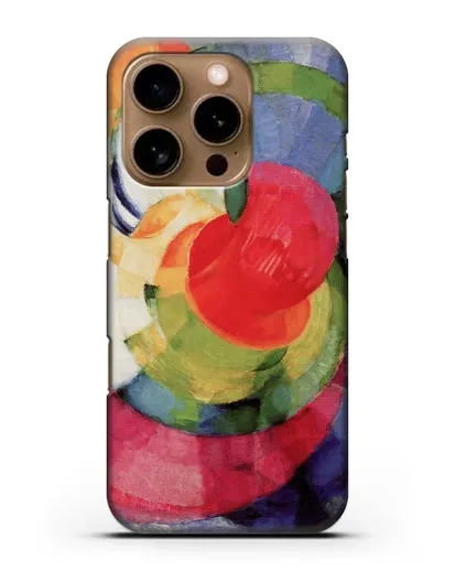 Чехол Диски Ньютона, этюд фуги в двух цветах (Купка Франтишек) силиконовый для iPhone 16 Pro