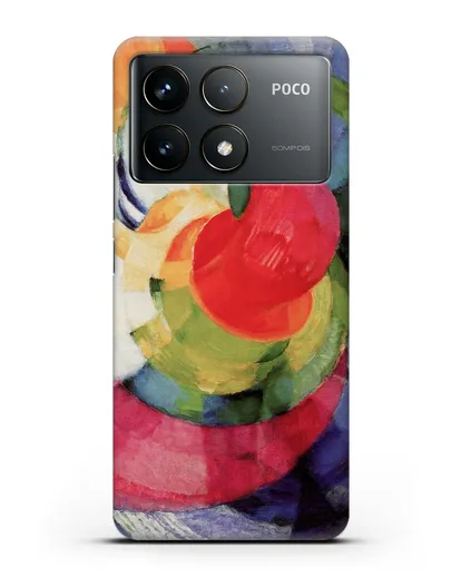 Чехол Диски Ньютона, этюд фуги в двух цветах (Купка Франтишек) силиконовый для Xiaomi Poco F6 Pro