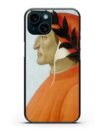 Чехол Портрет Данте (Боттичели Сандро) силиконовый для iPhone 15