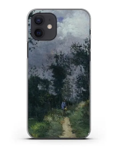 Чехол Сельский гвардеец в лесу Фонтенбло (Сислей Альфред) силиконовый для iPhone 12
