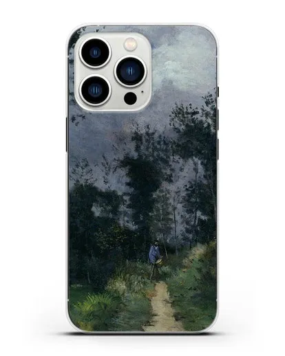 Чехол Сельский гвардеец в лесу Фонтенбло (Сислей Альфред) силиконовый для iPhone 13 Pro