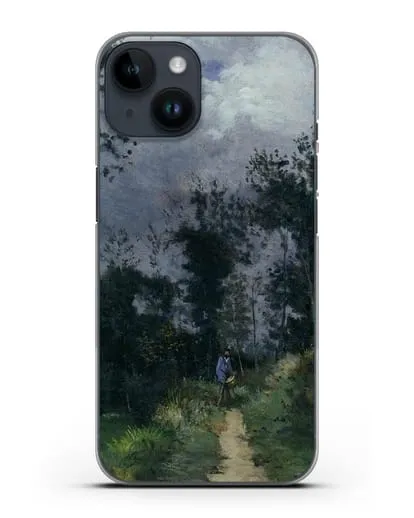 Чехол Сельский гвардеец в лесу Фонтенбло (Сислей Альфред) силиконовый для iPhone 14