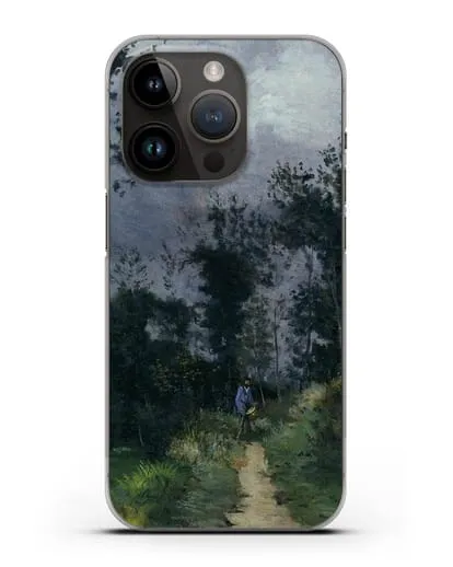 Чехол Сельский гвардеец в лесу Фонтенбло (Сислей Альфред) силиконовый для iPhone 14 Pro