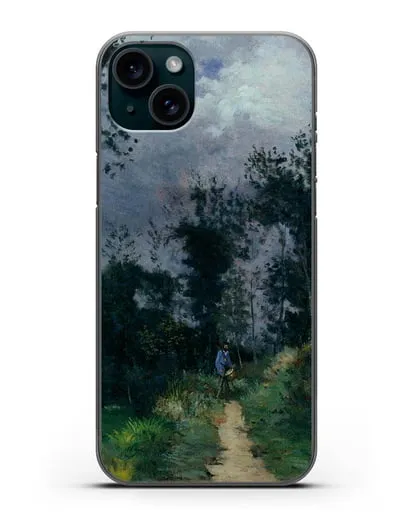 Чехол Сельский гвардеец в лесу Фонтенбло (Сислей Альфред) силиконовый для iPhone 15 Plus