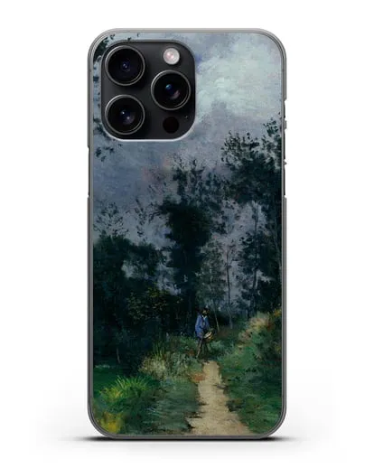 Чехол Сельский гвардеец в лесу Фонтенбло (Сислей Альфред) силиконовый для iPhone 15 Pro Max