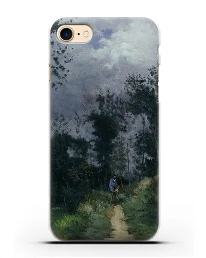 Чехол Сельский гвардеец в лесу Фонтенбло (Сислей Альфред) силиконовый для iPhone 7