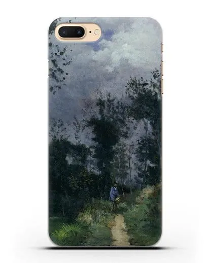 Чехол Сельский гвардеец в лесу Фонтенбло (Сислей Альфред) силиконовый для iPhone 8 Plus
