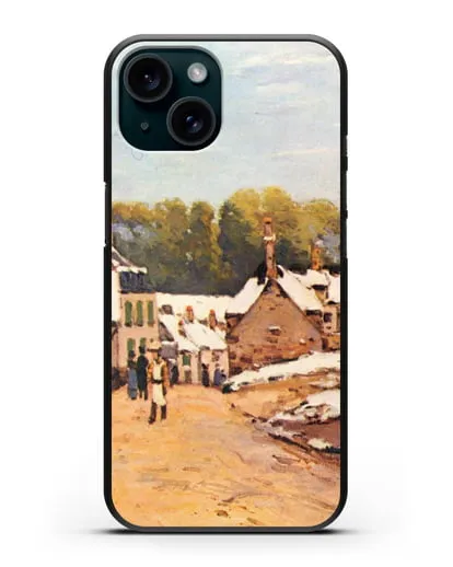Чехол Первый снег в Лувесьен (Сислей Альфред) силиконовый для iPhone 15