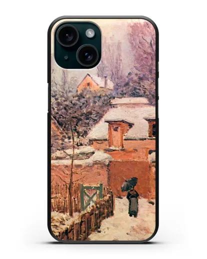 Чехол Сад в Лувесьен в снегу (Сислей Альфред) силиконовый для iPhone 15
