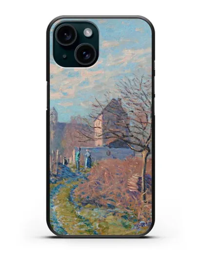 Чехол Мороз и иней в лето Св. Мартина (Сислей Альфред) силиконовый для iPhone 15