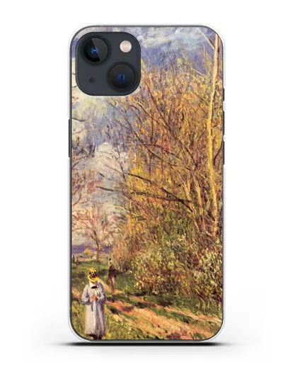 Чехол Маленькие луга весной (Сислей Альфред) силиконовый для iPhone 13