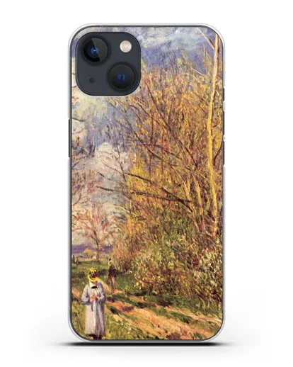 Чехол Маленькие луга весной (Сислей Альфред) силиконовый для iPhone 13 Mini