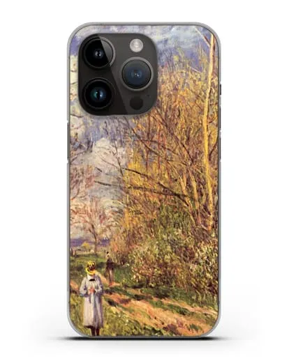 Чехол Маленькие луга весной (Сислей Альфред) силиконовый для iPhone 14 Pro