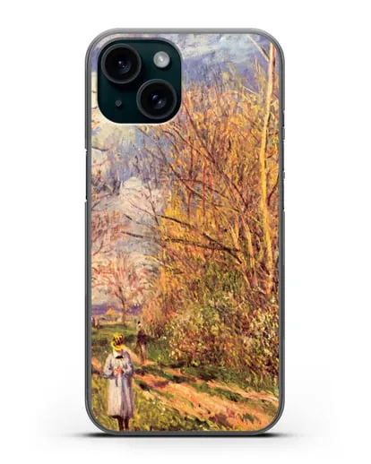 Чехол Маленькие луга весной (Сислей Альфред) силиконовый для iPhone 15
