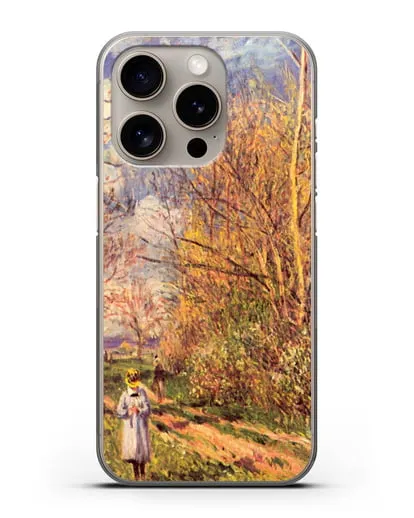 Чехол Маленькие луга весной (Сислей Альфред) силиконовый для iPhone 15 Pro