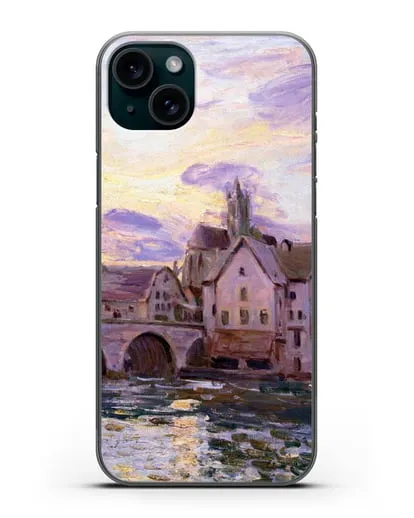 Чехол Мост в Морет на закате (Сислей Альфред) силиконовый для iPhone 15 Plus