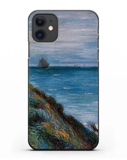 Чехол На скалах, залив Лангланд, Уэльс (Сислей Альфред) силиконовый для iPhone 11