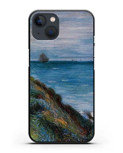 Чехол На скалах, залив Лангланд, Уэльс (Сислей Альфред) силиконовый для iPhone 13