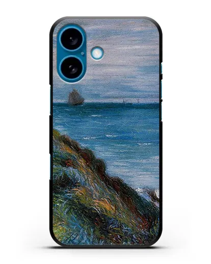 Чехол На скалах, залив Лангланд, Уэльс (Сислей Альфред) силиконовый для iPhone 16