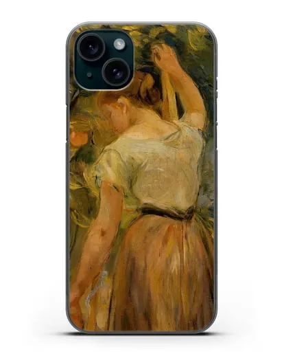 Чехол Молодая женщина собирает апельсины (Моризо Берта) силиконовый для iPhone 15 Plus
