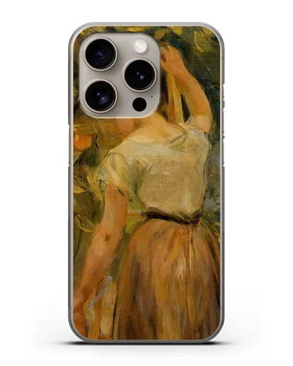 Чехол Молодая женщина собирает апельсины (Моризо Берта) силиконовый для iPhone 15 Pro