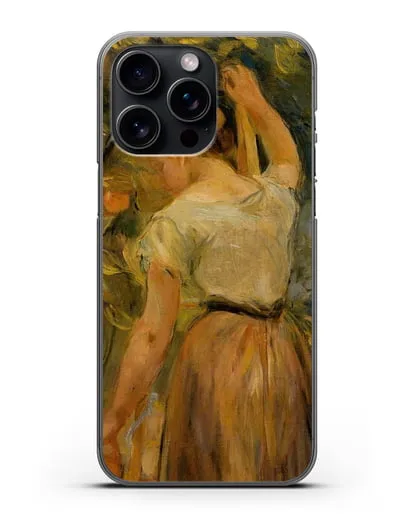 Чехол Молодая женщина собирает апельсины (Моризо Берта) силиконовый для iPhone 15 Pro Max