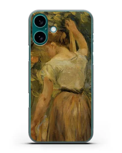 Чехол Молодая женщина собирает апельсины (Моризо Берта) силиконовый для iPhone 16 Plus
