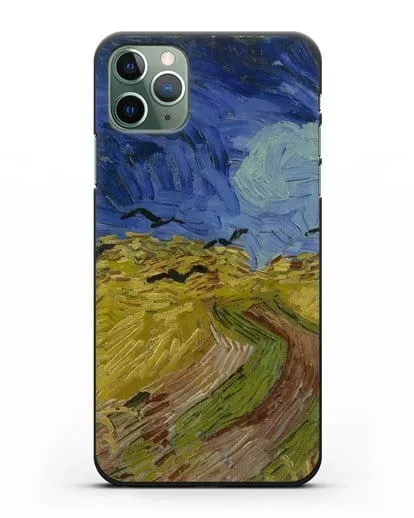 Чехол Вороны на пшеничном поле (Ван Гог Винсент) силиконовый для iPhone 11 Pro Max
