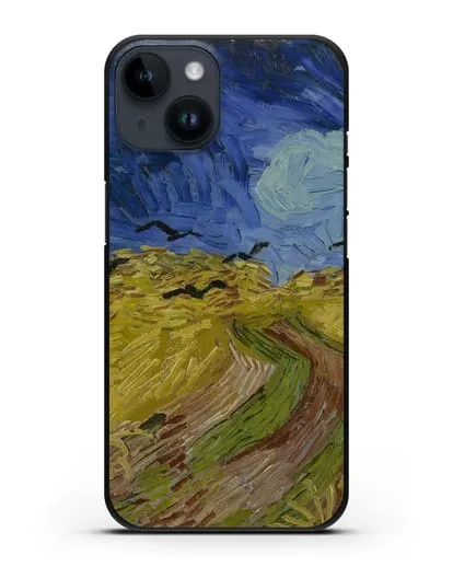 Чехол Вороны на пшеничном поле (Ван Гог Винсент) силиконовый для iPhone 14