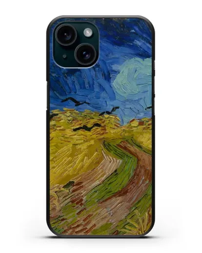 Чехол Вороны на пшеничном поле (Ван Гог Винсент) силиконовый для iPhone 15