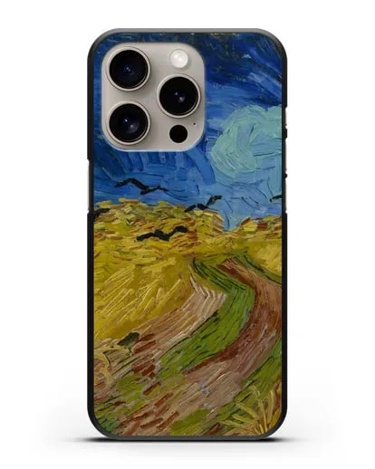 Чехол Вороны на пшеничном поле (Ван Гог Винсент) силиконовый для iPhone 15 Pro