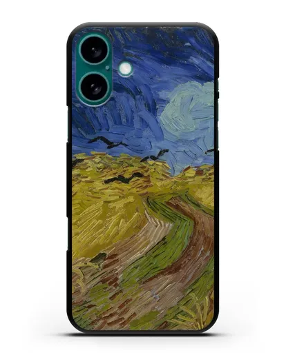 Чехол Вороны на пшеничном поле (Ван Гог Винсент) силиконовый для iPhone 16 Plus
