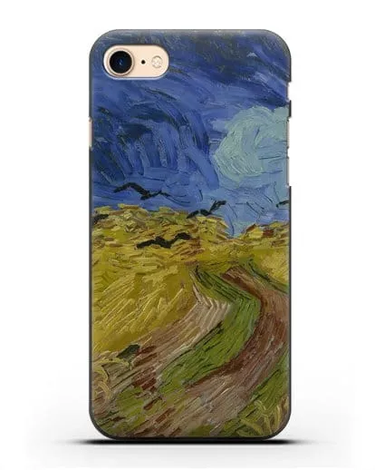 Чехол Вороны на пшеничном поле (Ван Гог Винсент) силиконовый для iPhone 8