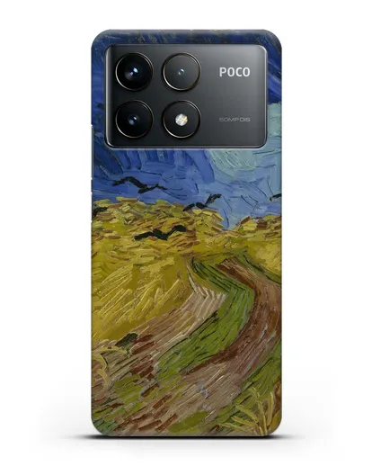 Чехол Вороны на пшеничном поле (Ван Гог Винсент) силиконовый для Xiaomi Poco F6 Pro
