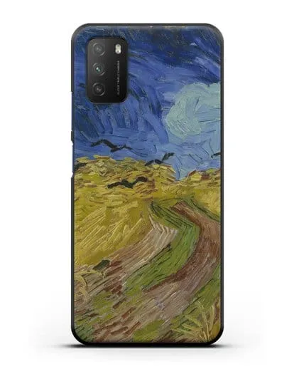 Чехол Вороны на пшеничном поле (Ван Гог Винсент) силиконовый для Xiaomi Poco M3