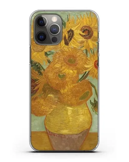 Чехол Подсолнухи (Ван Гог Винсент) силиконовый для iPhone 12 Pro