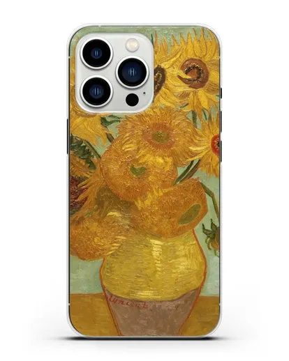 Чехол Подсолнухи (Ван Гог Винсент) силиконовый для iPhone 13 Pro