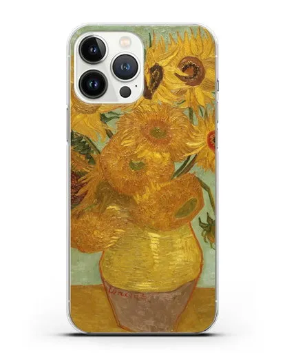 Чехол Подсолнухи (Ван Гог Винсент) силиконовый для iPhone 13 Pro Max