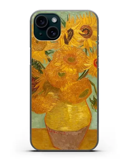 Чехол Подсолнухи (Ван Гог Винсент) силиконовый для iPhone 15 Plus