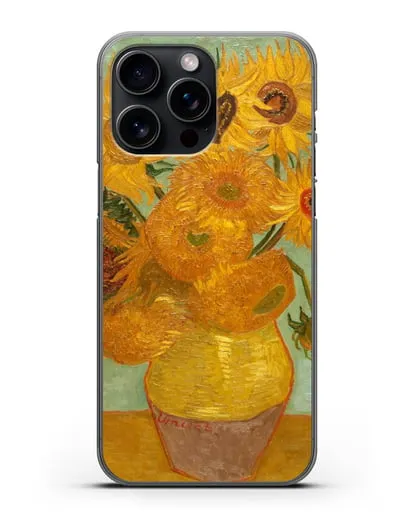 Чехол Подсолнухи (Ван Гог Винсент) силиконовый для iPhone 15 Pro Max