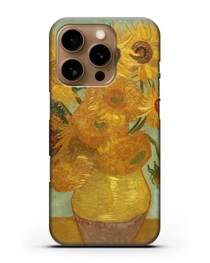 Чехол Подсолнухи (Ван Гог Винсент) силиконовый для iPhone 16 Pro