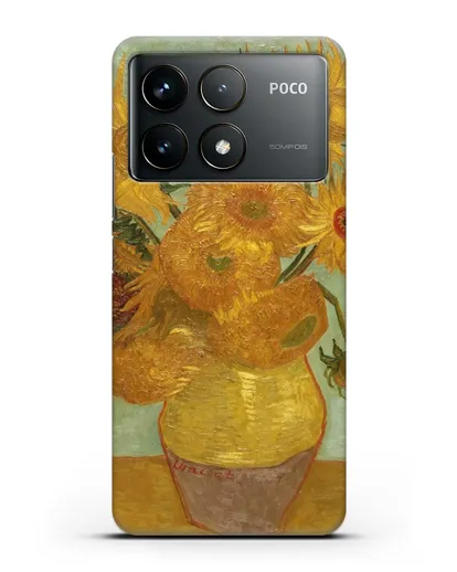 Чехол Подсолнухи (Ван Гог Винсент) силиконовый для Xiaomi Poco F6 Pro